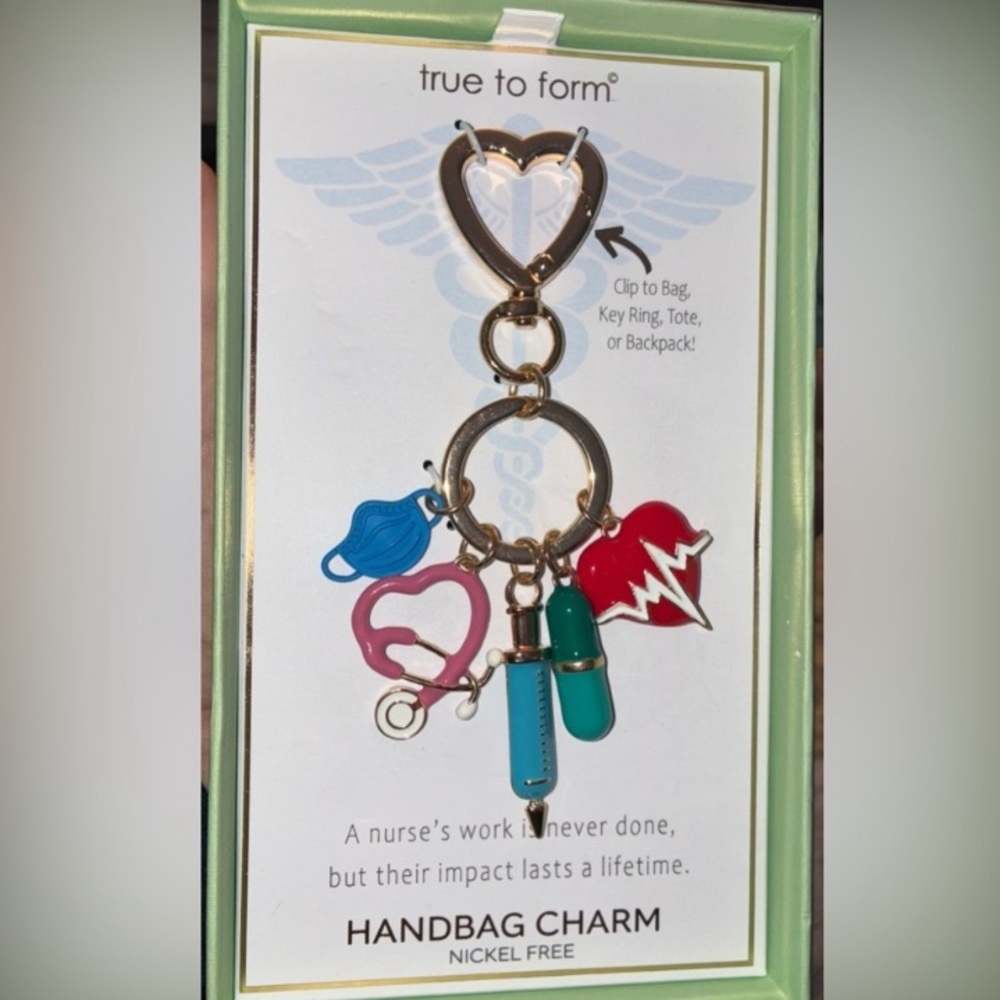 TRUE TO FORM Nurse Doctor Medical Bag Purse Charm w/ Multiple Novelty Charms NWT